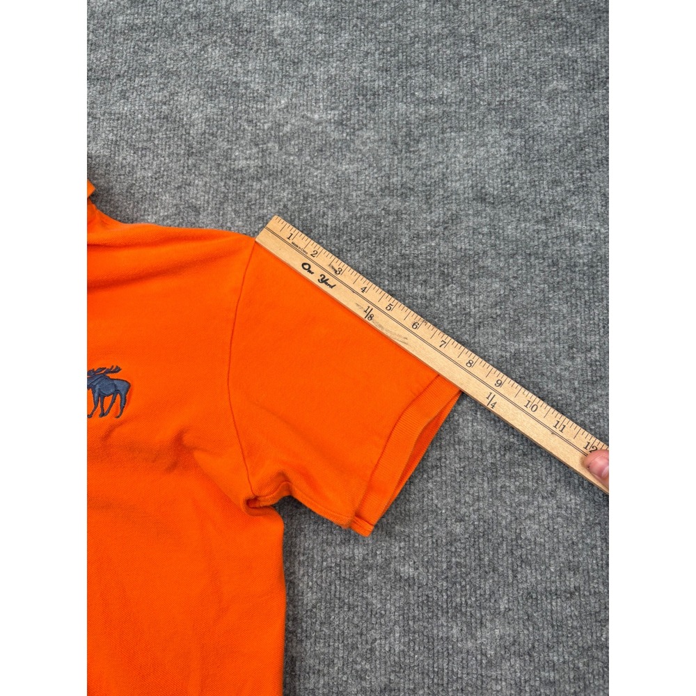 Abercrombie & Fitch Mens Muscle Fit Polo Shirt Orange Cotton Large Short Sleeve - Picture 5 of 11